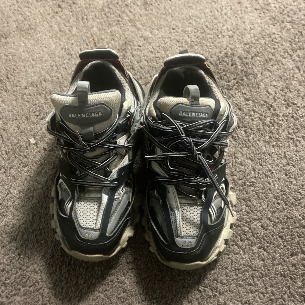 Balenciaga Black and Cream Track Sneakers